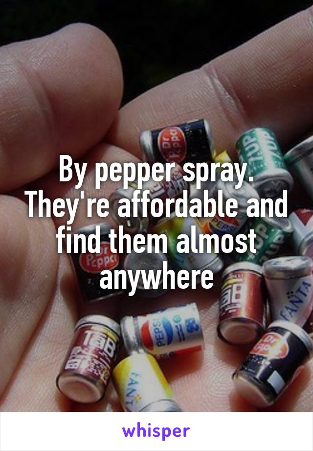 By pepper spray. They're affordable and find them almost anywhere