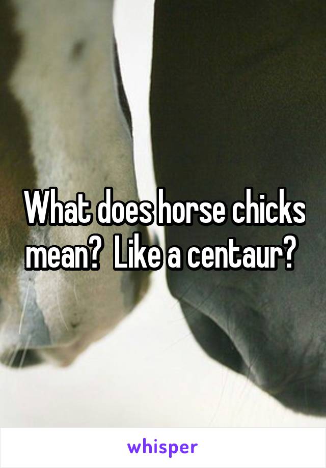 What does horse chicks mean?  Like a centaur? 