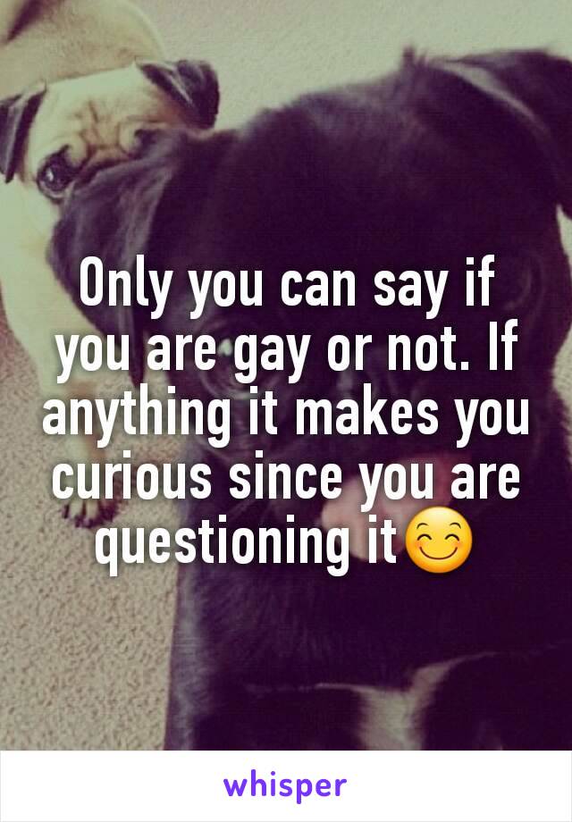 Only you can say if you are gay or not. If anything it makes you curious since you are questioning it😊