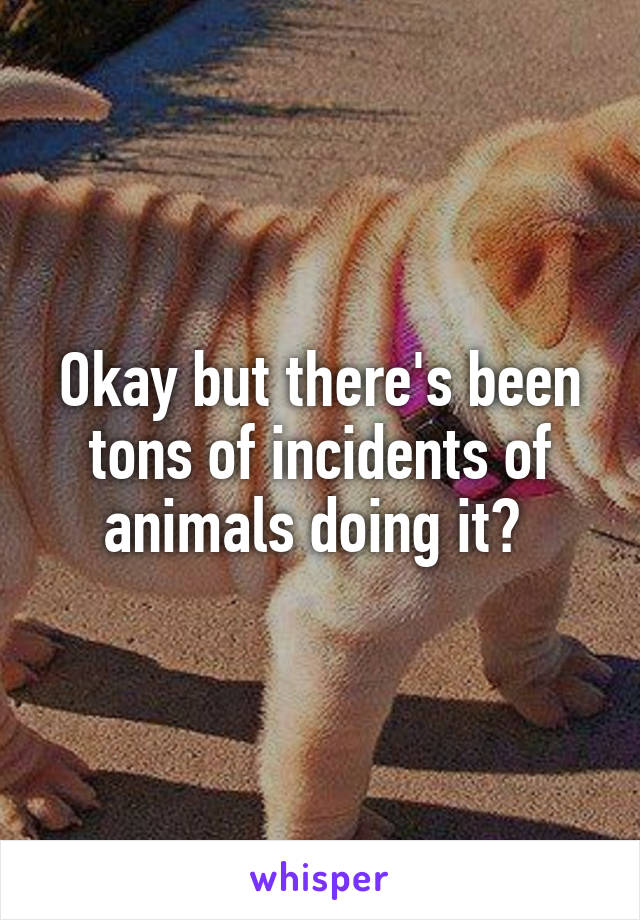 Okay but there's been tons of incidents of animals doing it? 