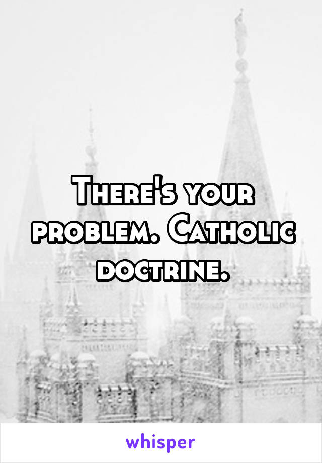 There's your problem. Catholic doctrine.