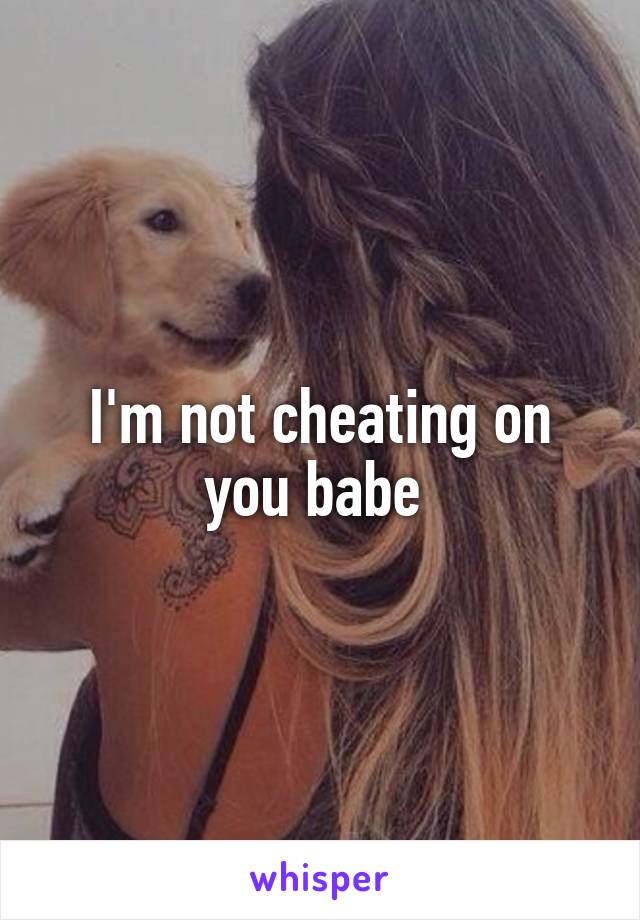 I'm not cheating on you babe 