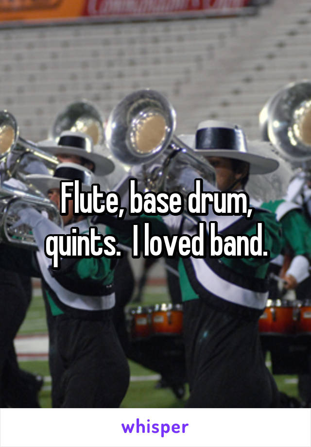 Flute, base drum, quints.  I loved band.