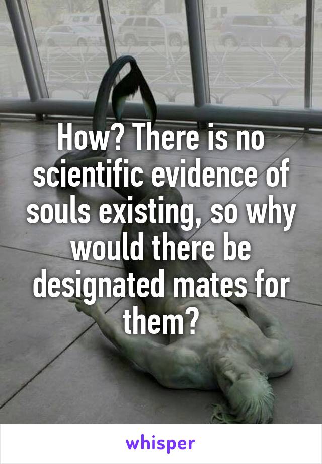 How? There is no scientific evidence of souls existing, so why would there be designated mates for them?