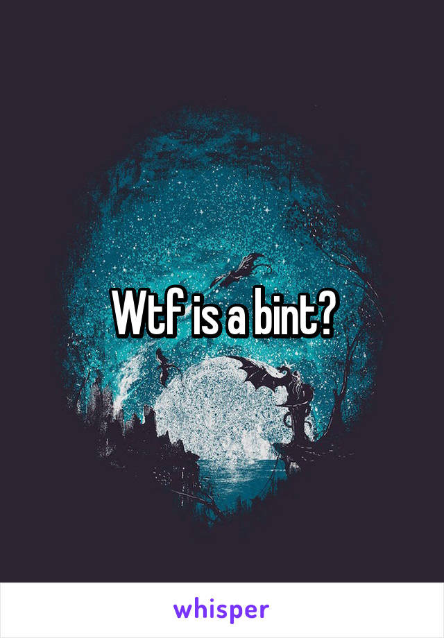 Wtf is a bint?