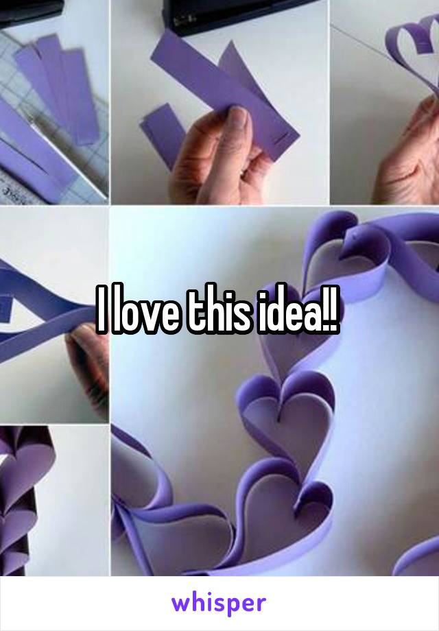 I love this idea!! 