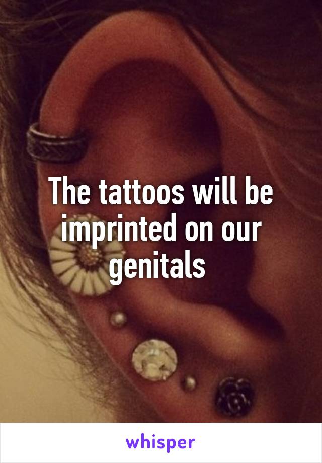 The tattoos will be imprinted on our genitals 