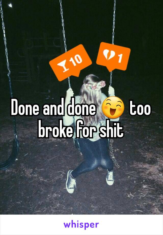 Done and done 😄 too broke for shit