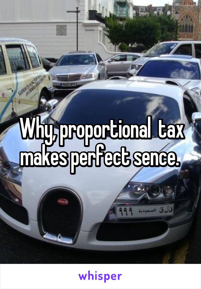 Why, proportional  tax makes perfect sence. 