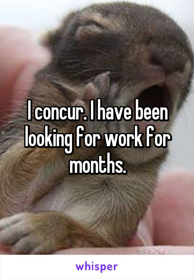 I concur. I have been looking for work for months.