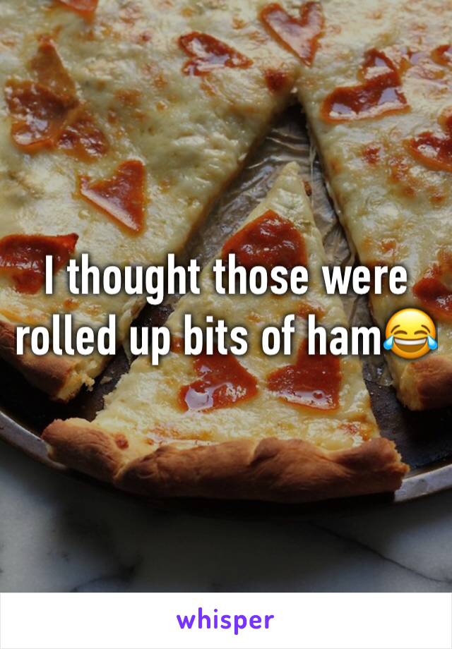 I thought those were rolled up bits of ham😂