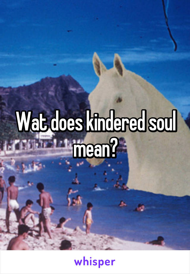 Wat does kindered soul mean?