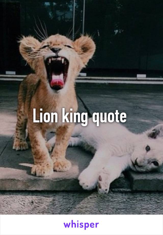 Lion king quote 
