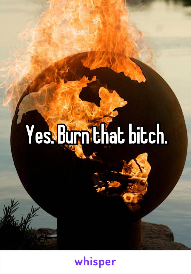 Yes. Burn that bitch.