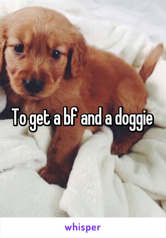 To get a bf and a doggie 