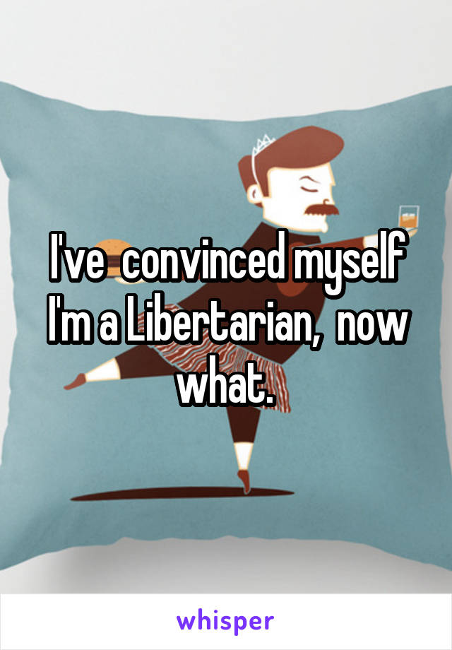 I've  convinced myself I'm a Libertarian,  now what. 