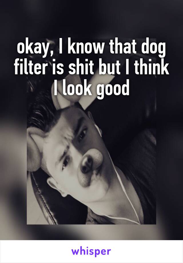 okay, I know that dog filter is shit but I think I look good





