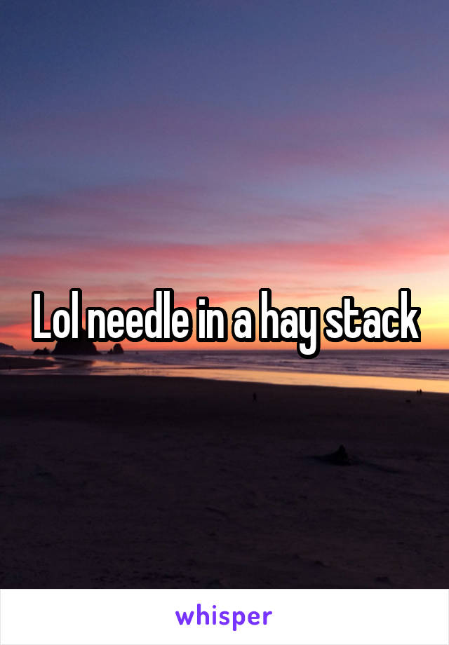 Lol needle in a hay stack