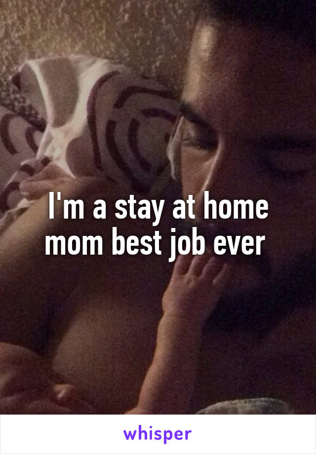 I'm a stay at home mom best job ever 