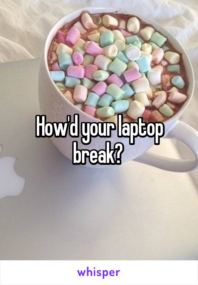 How'd your laptop break? 