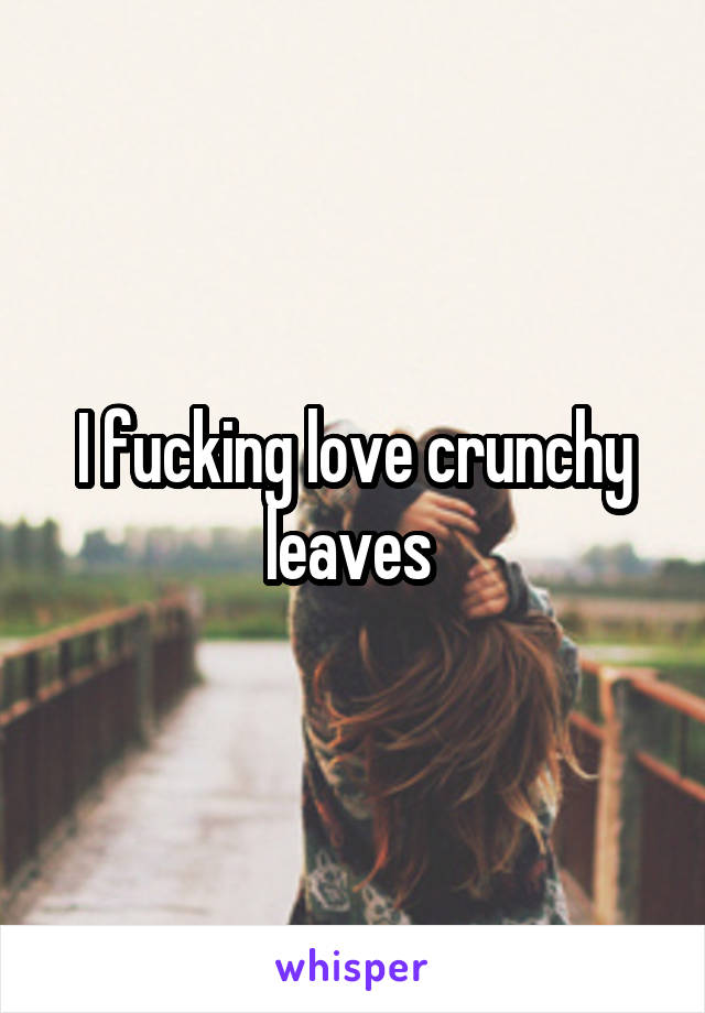 I fucking love crunchy leaves 