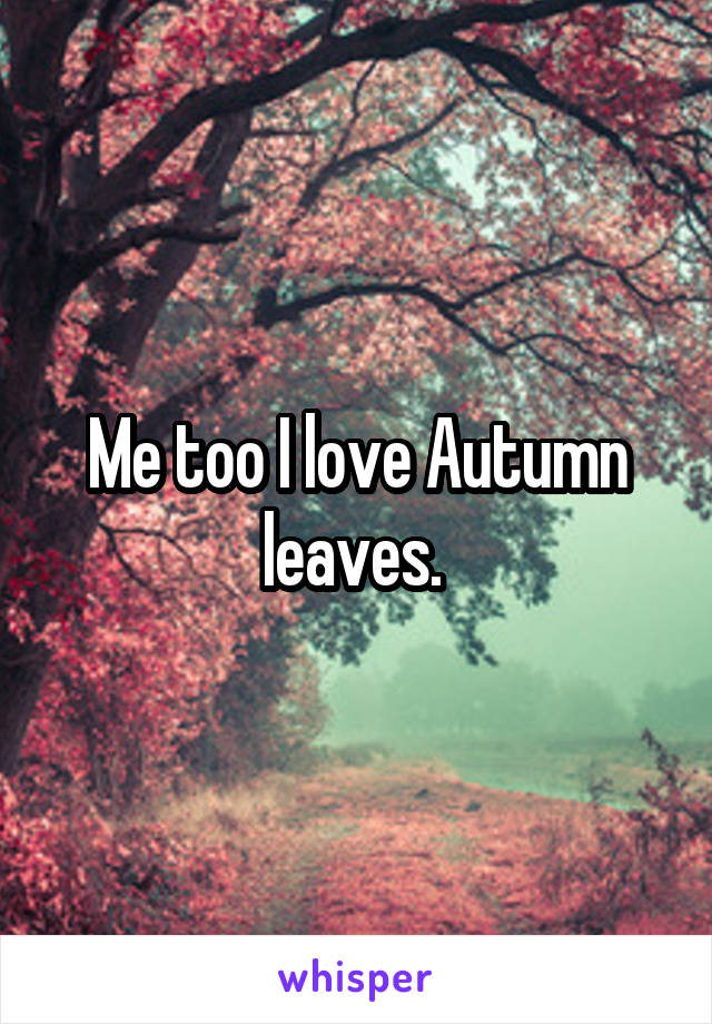 Me too I love Autumn leaves. 