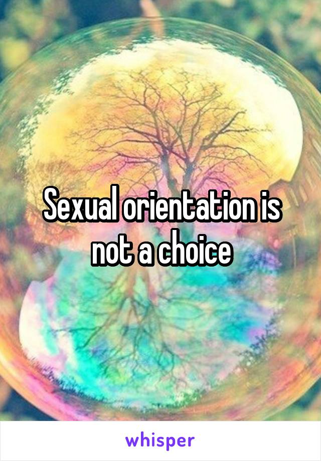 Sexual orientation is not a choice