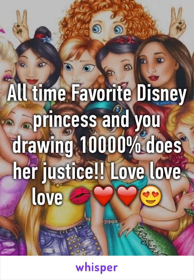 All time Favorite Disney princess and you drawing 10000% does her justice!! Love love love 💋❤️❤️😍