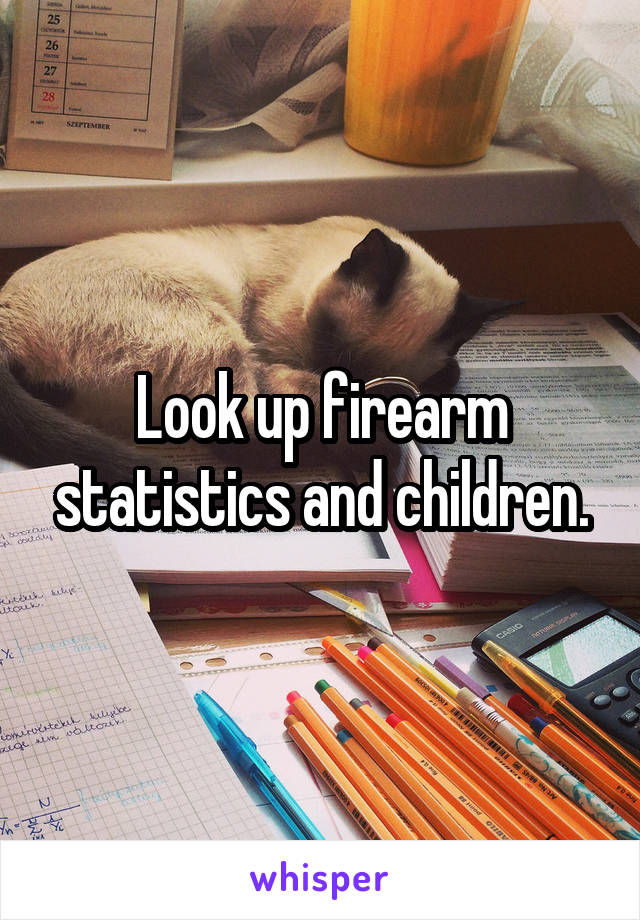 Look up firearm statistics and children.