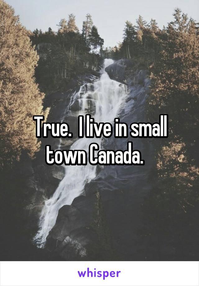 True.  I live in small town Canada.   