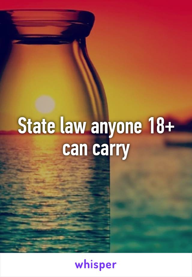 State law anyone 18+ can carry