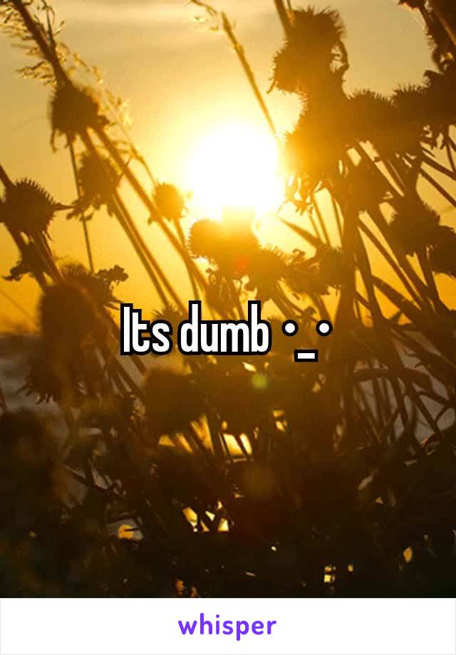 Its dumb •_•