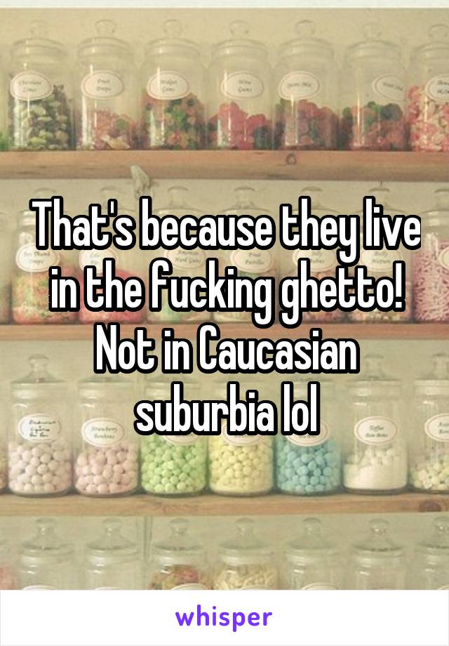 That's because they live in the fucking ghetto! Not in Caucasian suburbia lol