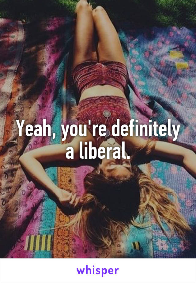 Yeah, you're definitely a liberal.