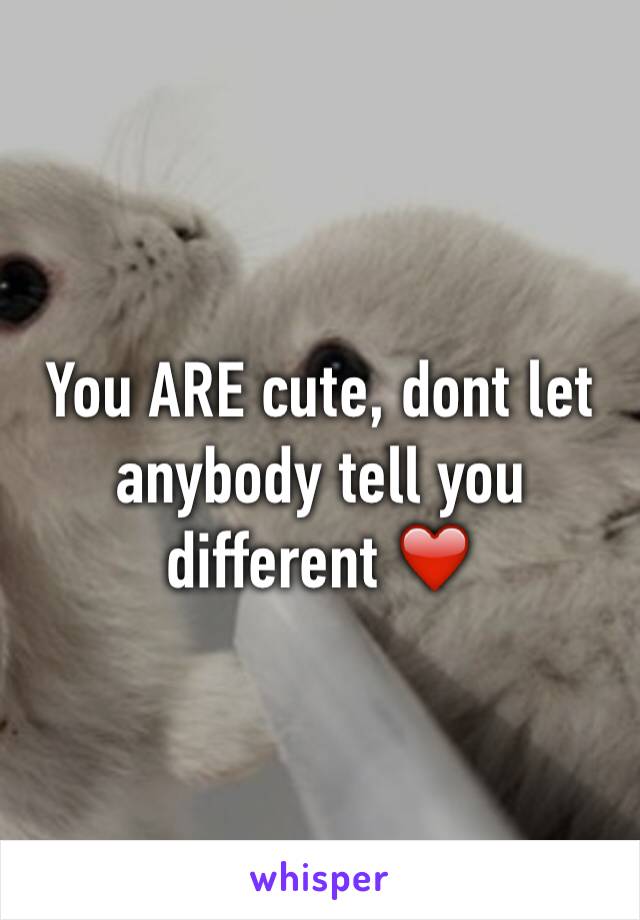 You ARE cute, dont let anybody tell you different ❤️