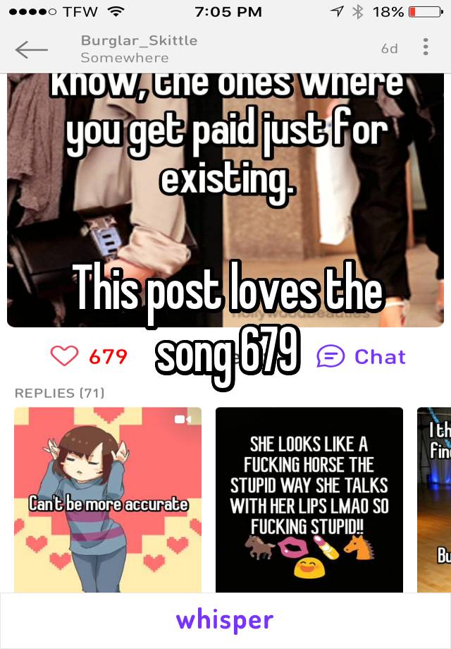 This post loves the song 679