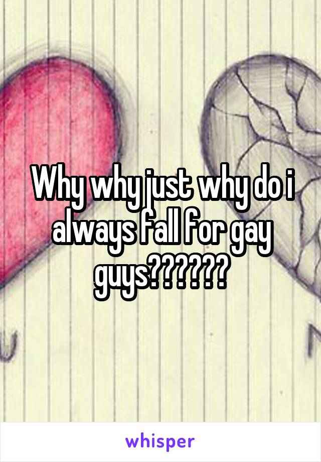 Why why just why do i always fall for gay guys??????