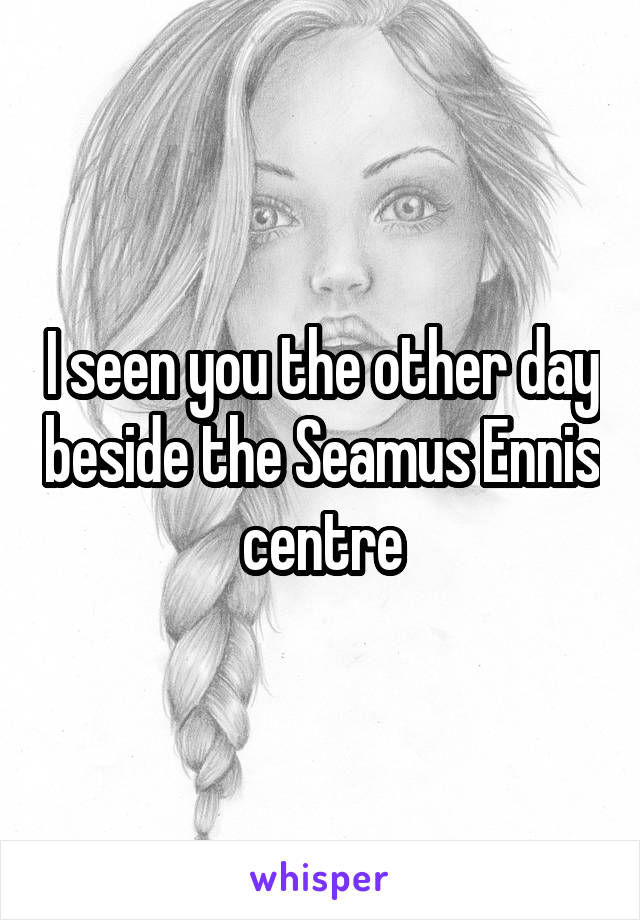 I seen you the other day beside the Seamus Ennis centre