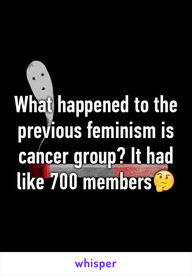 What happened to the previous feminism is cancer group? It had like 700 members🤔