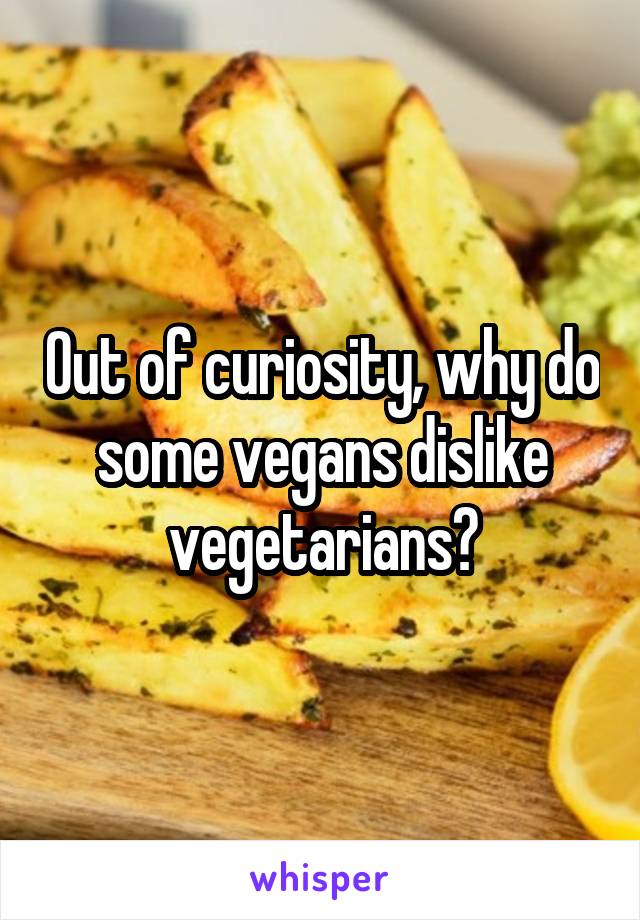 Out of curiosity, why do some vegans dislike vegetarians?