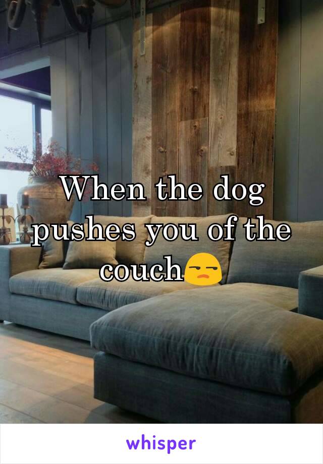 When the dog pushes you of the couch😒