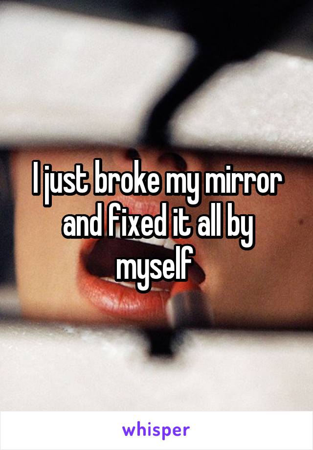 I just broke my mirror and fixed it all by myself 