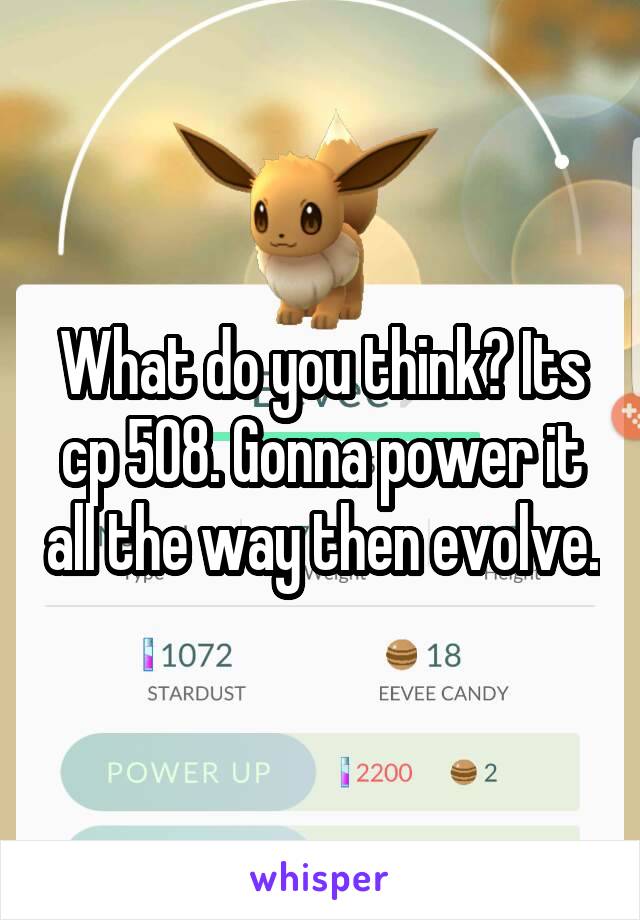 What do you think? Its cp 508. Gonna power it all the way then evolve.