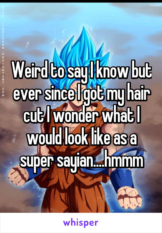 Weird to say I know but ever since I got my hair cut I wonder what I would look like as a super sayian....hmmm