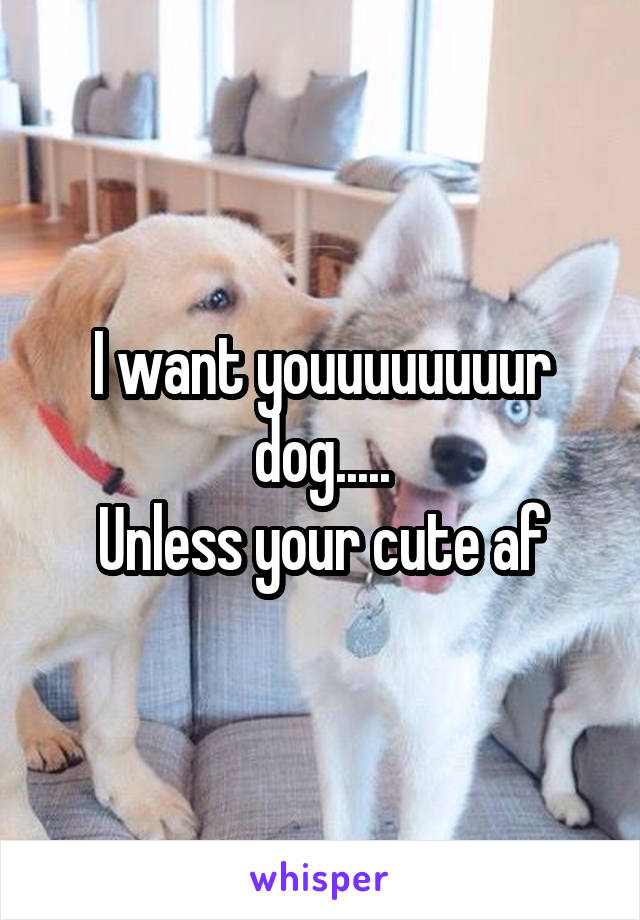 I want youuuuuuuur dog.....
Unless your cute af