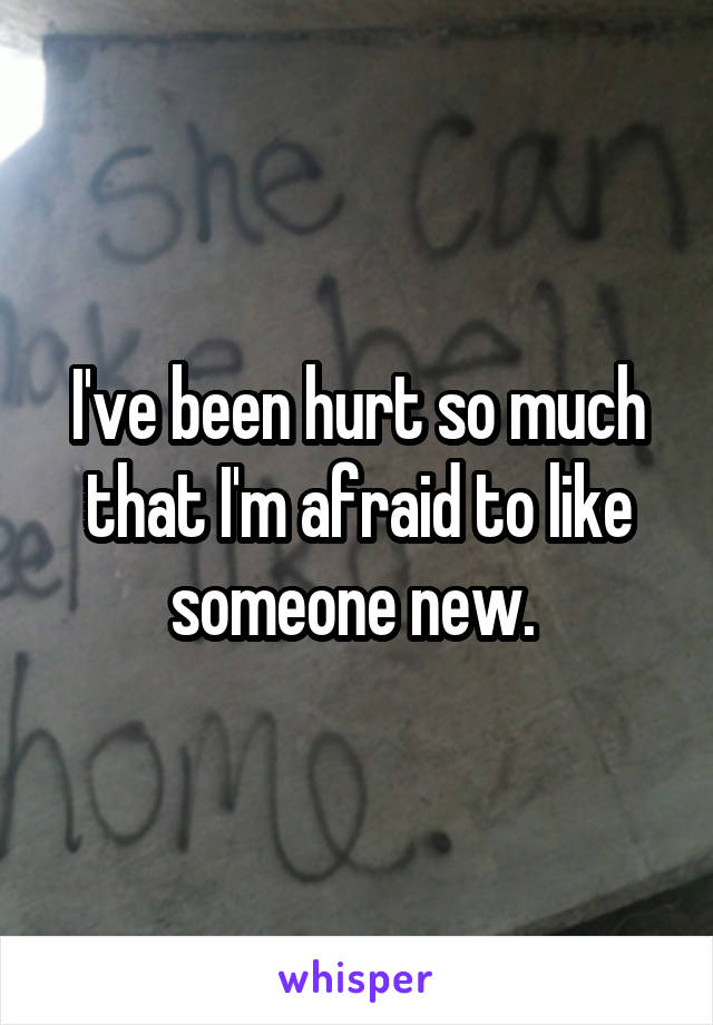 I've been hurt so much that I'm afraid to like someone new. 