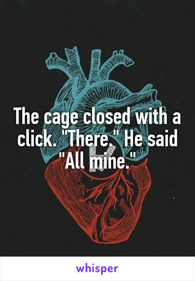 The cage closed with a click. "There." He said "All mine."