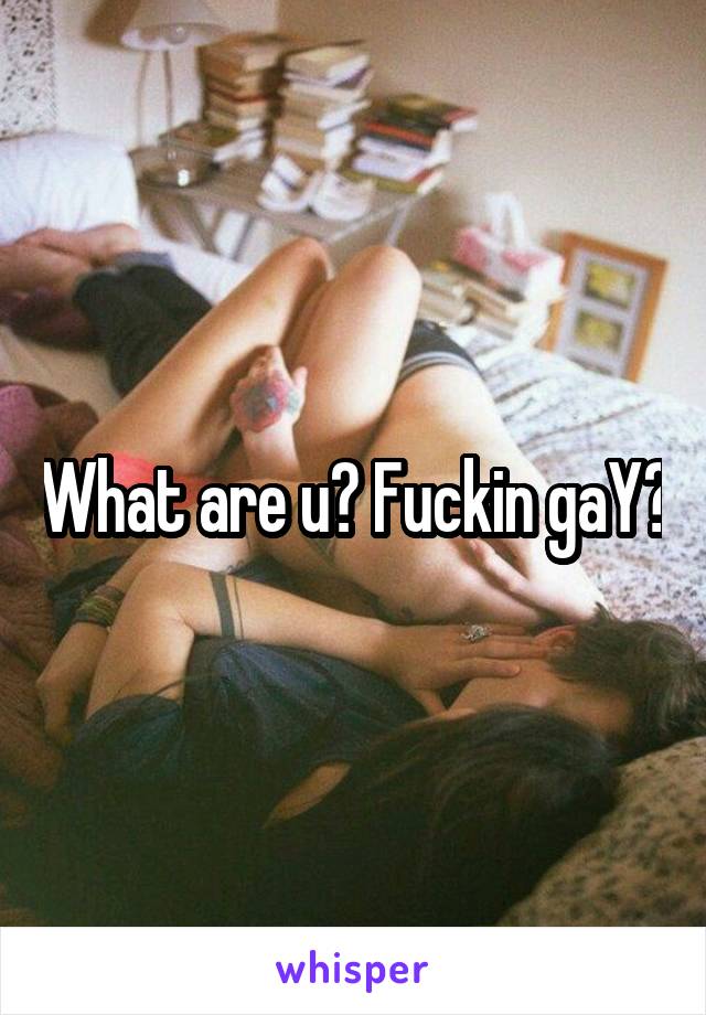 What are u? Fuckin gaY?