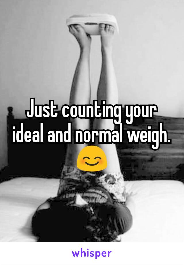 Just counting your ideal and normal weigh. 😊