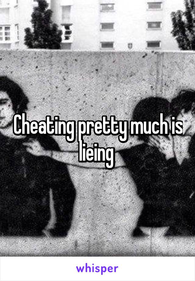 Cheating pretty much is lieing 